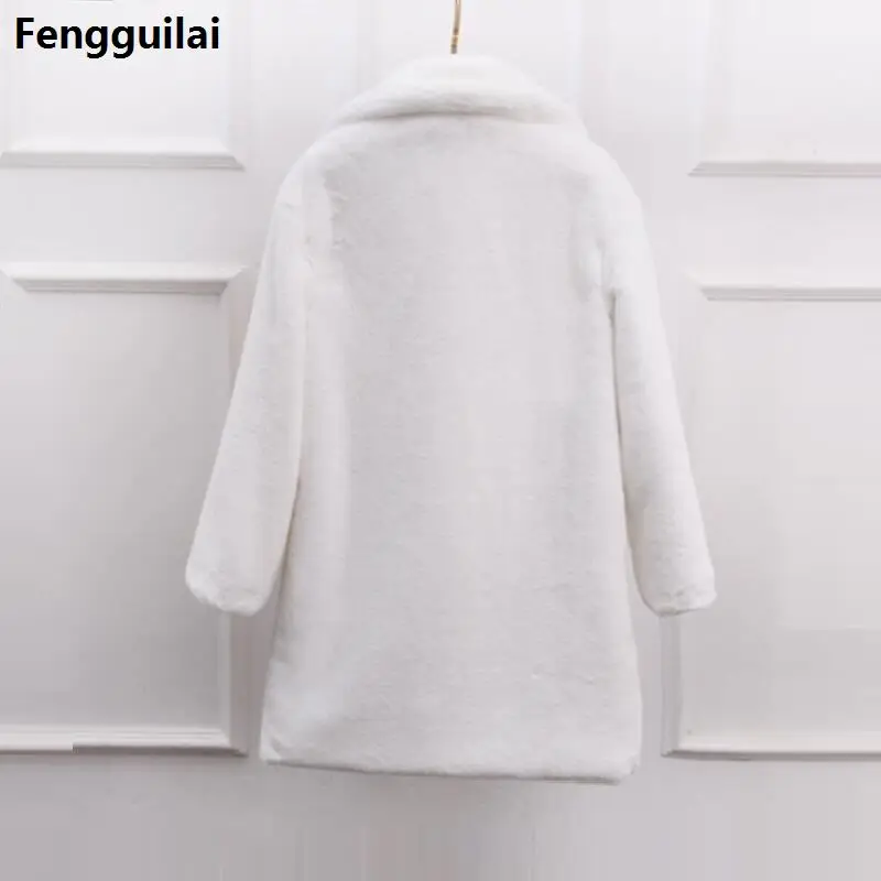 2018 Women Winter Faux Fur Coat Thicken Warm Female Artificial Fur Coats And Jackets Solid Color Coat Of Faux Fur Warm coat