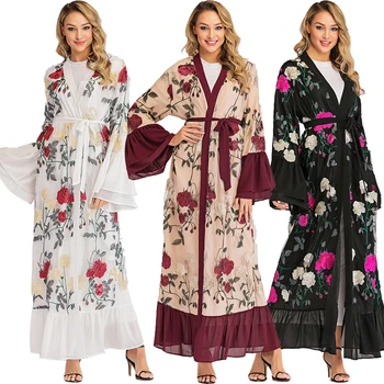 

Ramadan Abayas For Women Cardigan Muslim Hijab Dress Caftan Marocain Kaftan Abaya Kimono Robe Femme Dubai Qatar Islamic Clothing