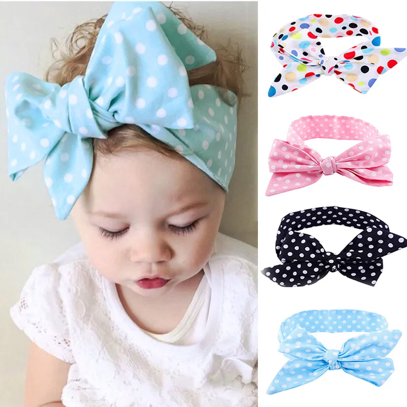 Baby Headband Big Bowknot Baby Girl Headbands Elastic Hairband Turban