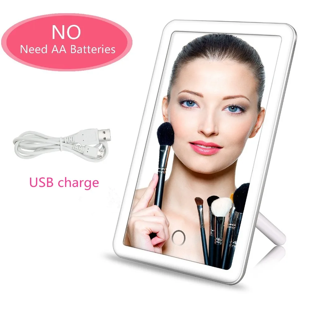Portable Lighted Makeup Mirror Rechargeable Vanity Mirror 36 pcs LED