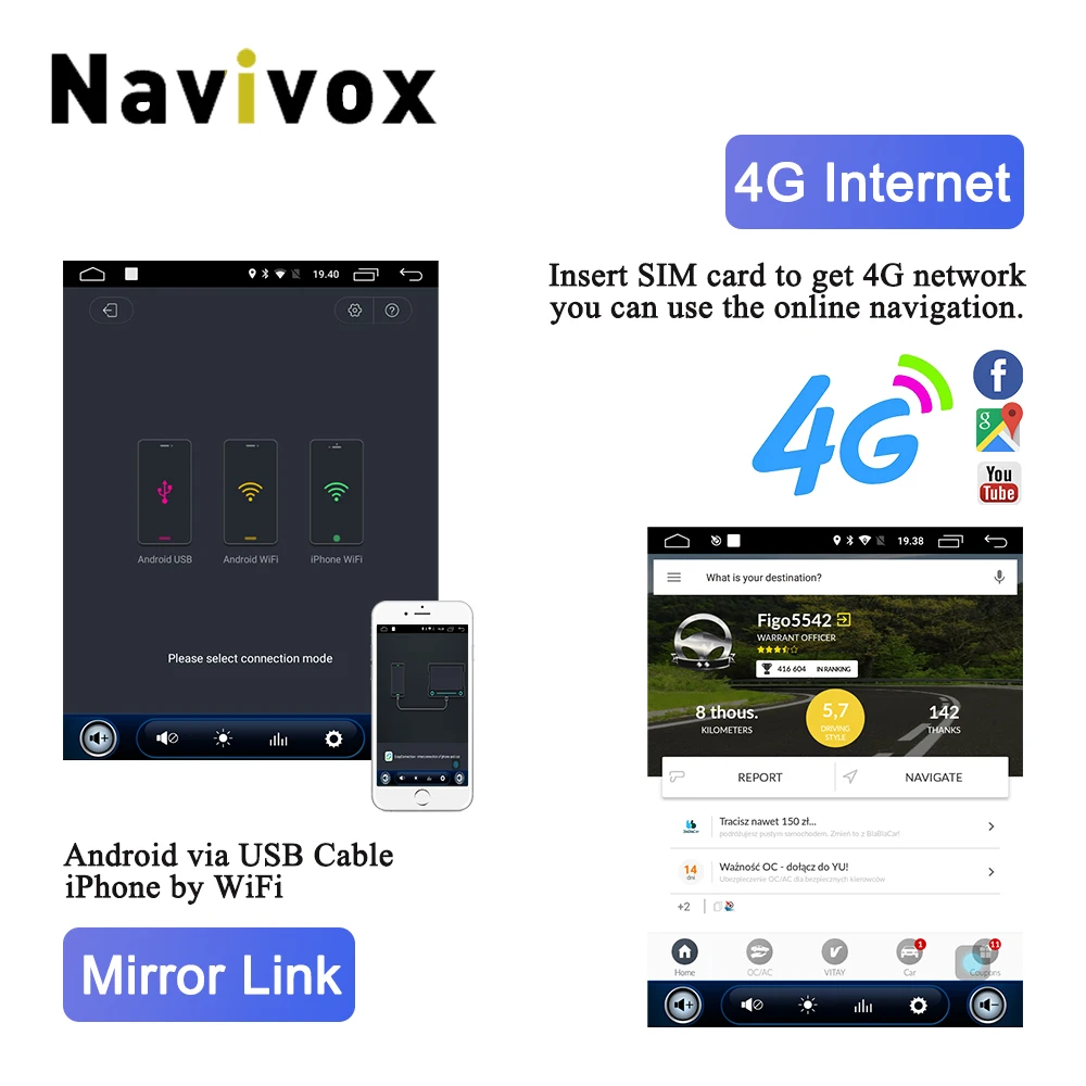 Top Navivox Android 6.0 Car Radio Tesla Style GPS Navigation DVD Player for Opel Insignia Vauxhall Holden/Buick Regal 2008-2013 2