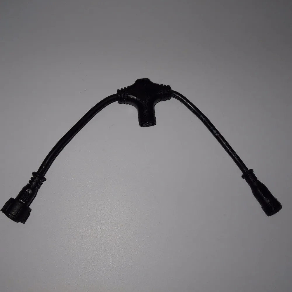 

(2-2-2) 2 core T type waterproof splitter;BLACK color;the male connect's diameter;13.5mm