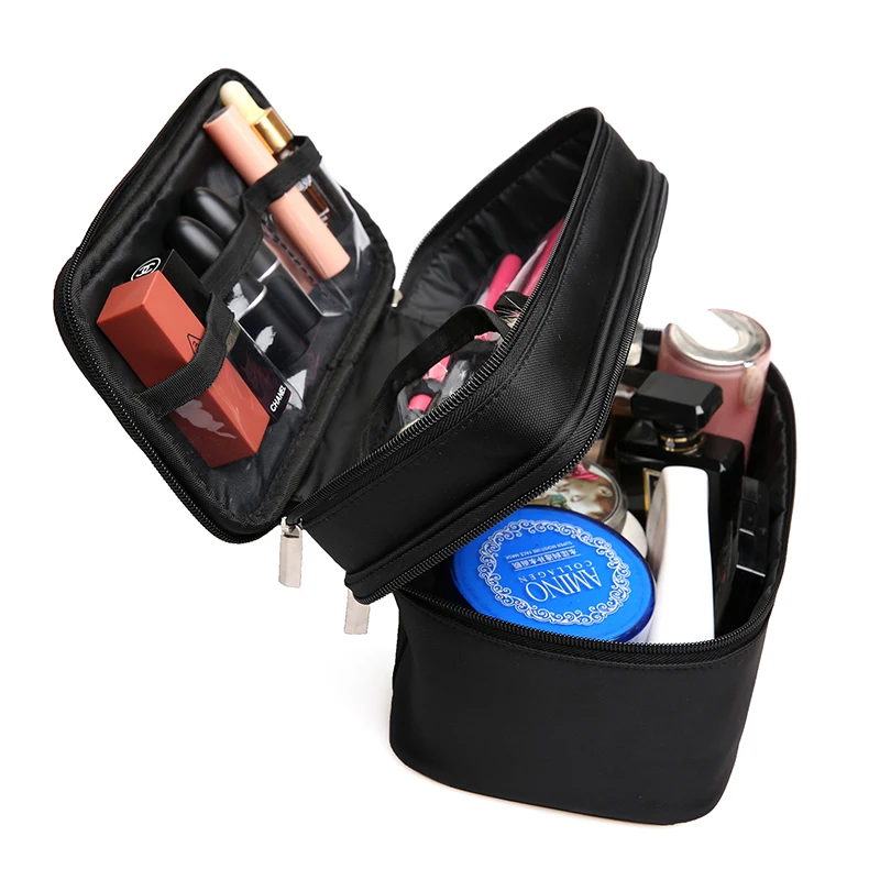 

Professional Makeup Bag Women Cosmetic Case High Quality Nylon Female Korean Make Up Box Large Capacity Travel Wash Bag