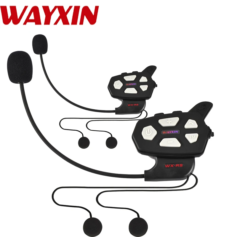 

WAYXIN Helmet Headsets intercom motorcycle built-in battery bluetooth intercom motorcycle helmet interphone R5 intercom moto fm