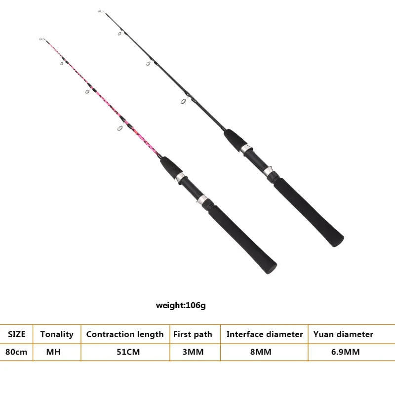 

Carbon Ice Fiber Fishing Rod 80cm Mini Telescopic Ice Foam Handle Winter Fishing Rods Fishing Tackle