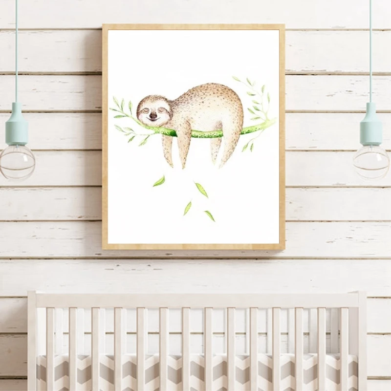 Woodland Animal Canvas Prints Kids Room Decor