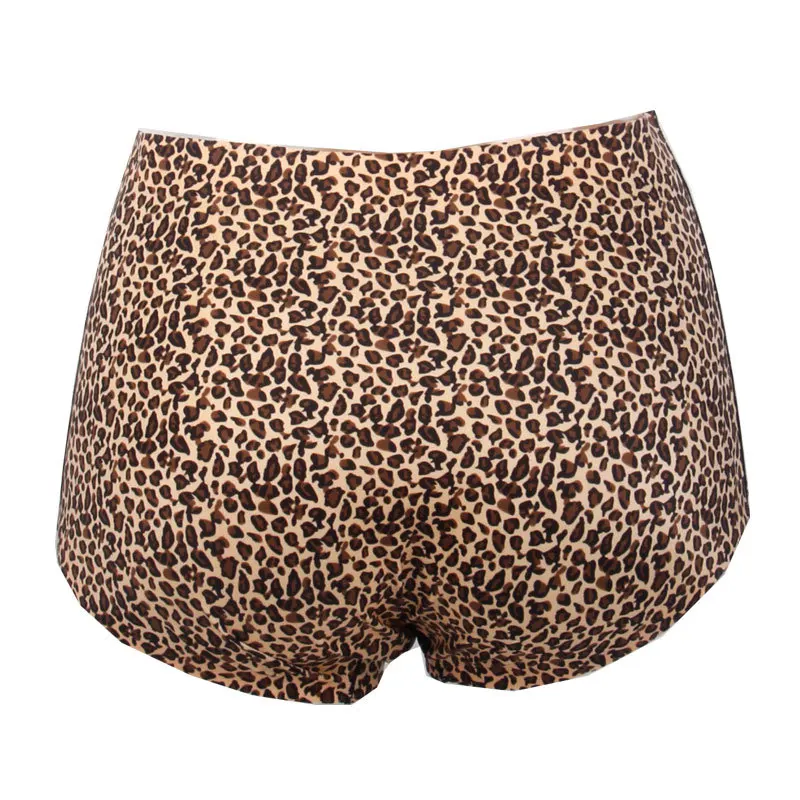 Queenral Plus Size M L XL XXL XXXL Panties Seamless Briefs Underwear Women Lingerie Sexy High Waist Cotton Leopard Intimates5