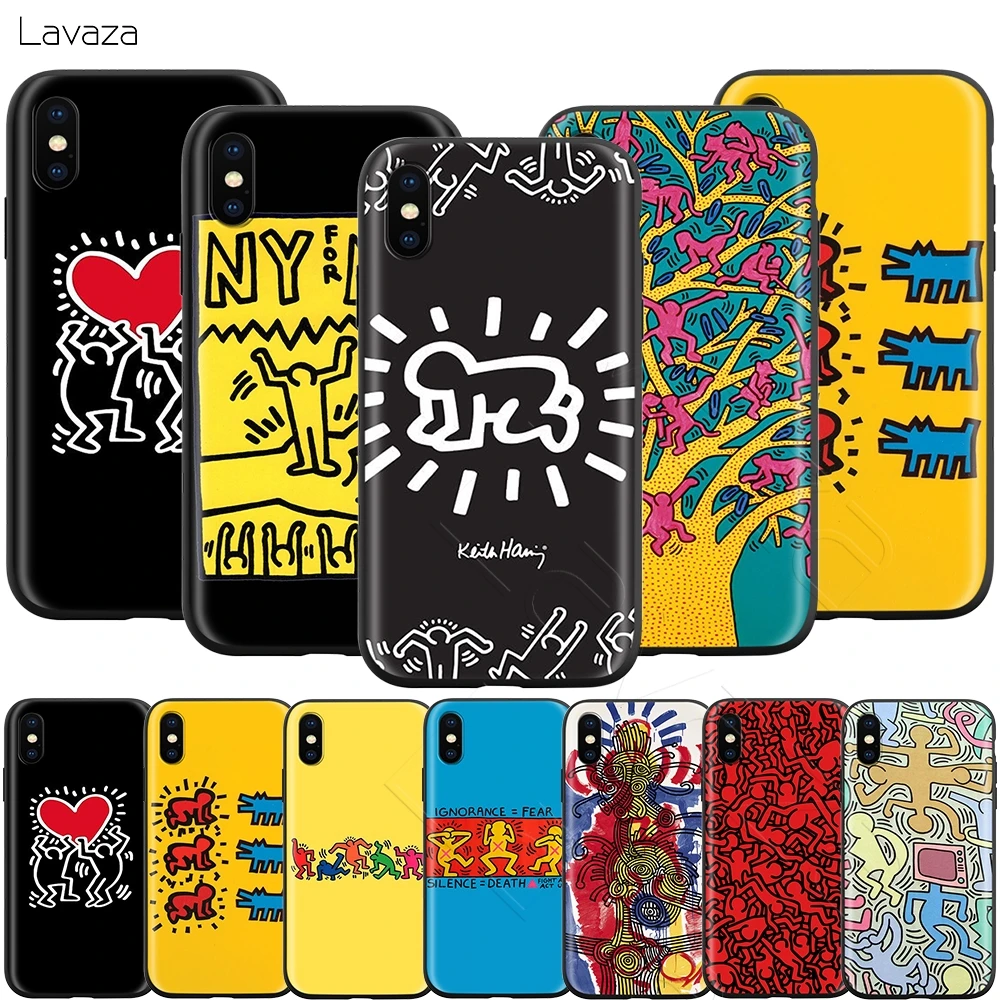 

Lavaza Keith Haring Art Case for iPhone 11 Pro XS Max XR X 8 7 6 6S Plus 5 5s se