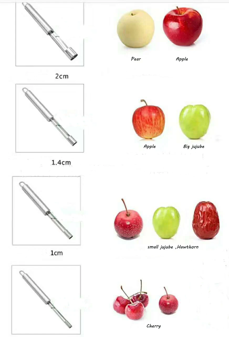 4 размера из нержавеющей стали для яблока боярышника jujube Sydney corer устройство для выкапывания фруктов инструмент для выкапывания фруктов стебли для варенья пирога Кухня