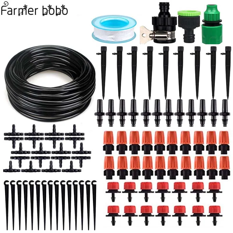 

25m Garden DIY Automatic Watering Micro Drip Irrigation System Garden Self Watering Kits with Adjustable Dripper Spray Cooling