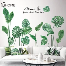 Tropical Leaves Wall Sticker DIY Nodic Style Plant Wall Decals for Living Room Bedroom Decoration Home Decor Sticker Wall Decals