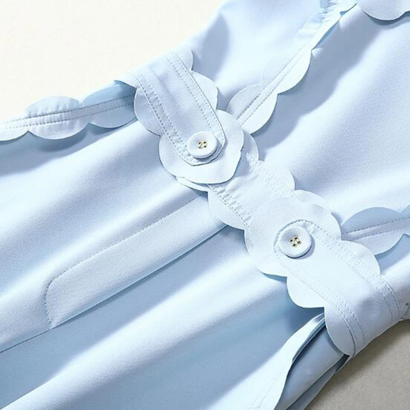 TWOTWINSTYLE повседневные синие комбинезоны для женщин топы без рукавов с поясом прямые длинные штаны женские Лето Новинка