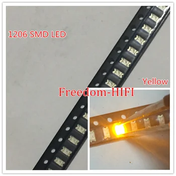 

3000PCS Free Shipping SMD 1206 LED YELLOW Ultra Bright SMD LEDs 1206 yellow 1206 Diodes light-emitting diodes 580-590nm 3.2*1.6