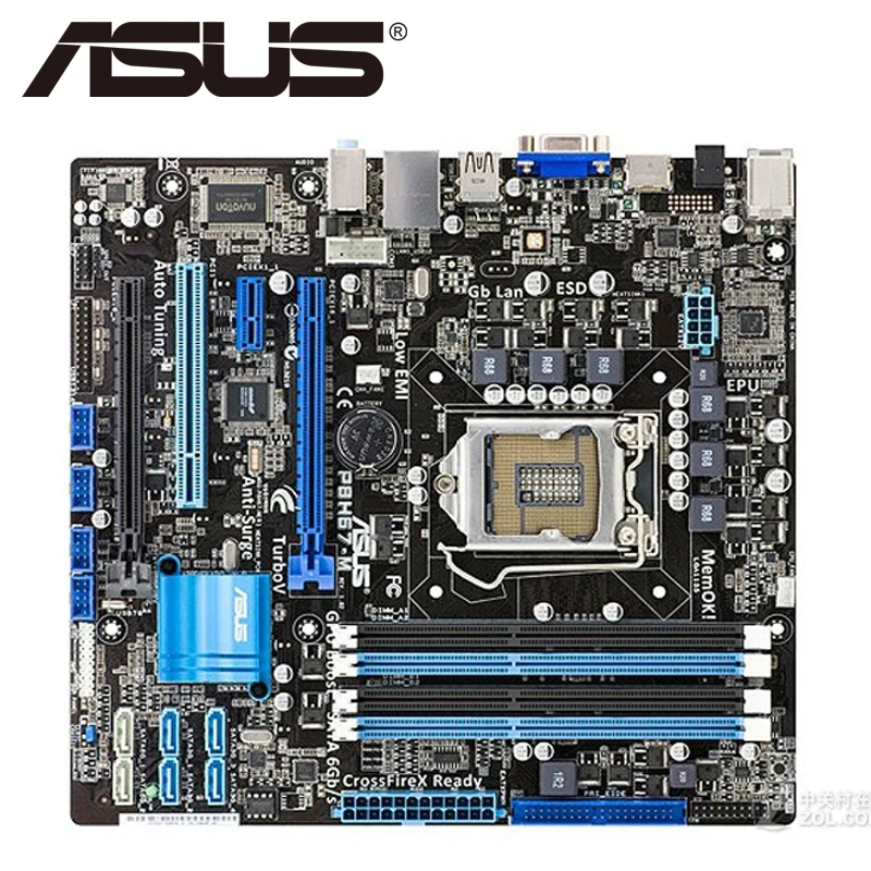

Asus P8H67-M Desktop Motherboard H67 Socket LGA 1155 i3 i5 i7 DDR3 32G u ATX UEFI BIOS Original Used Mainboard On Sale