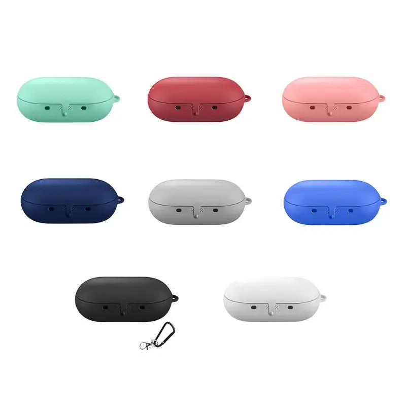 

Anti-shock Flexible Silicone Protective Case Cover Skin with Carabiner for Samsung Gear IconX 2018 Wireless Headphone Earphone