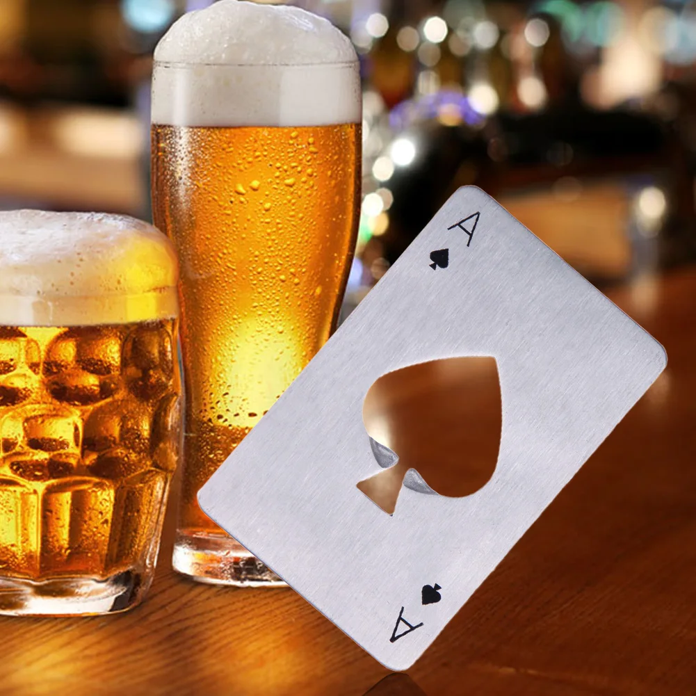 

1PC Poke Card Opener Beer Bottle Opener Stainless Steel Credit Card Bottle Opener Card Drinking Bar Tool
