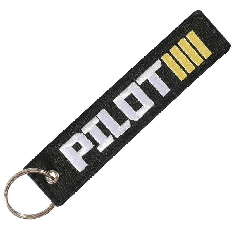 

PILOT Keychain for Police Men Key Holder for Motorcycles Cool Key Ring Keychains sleutelhanger Car Tag Embroidery Key Chain Chav