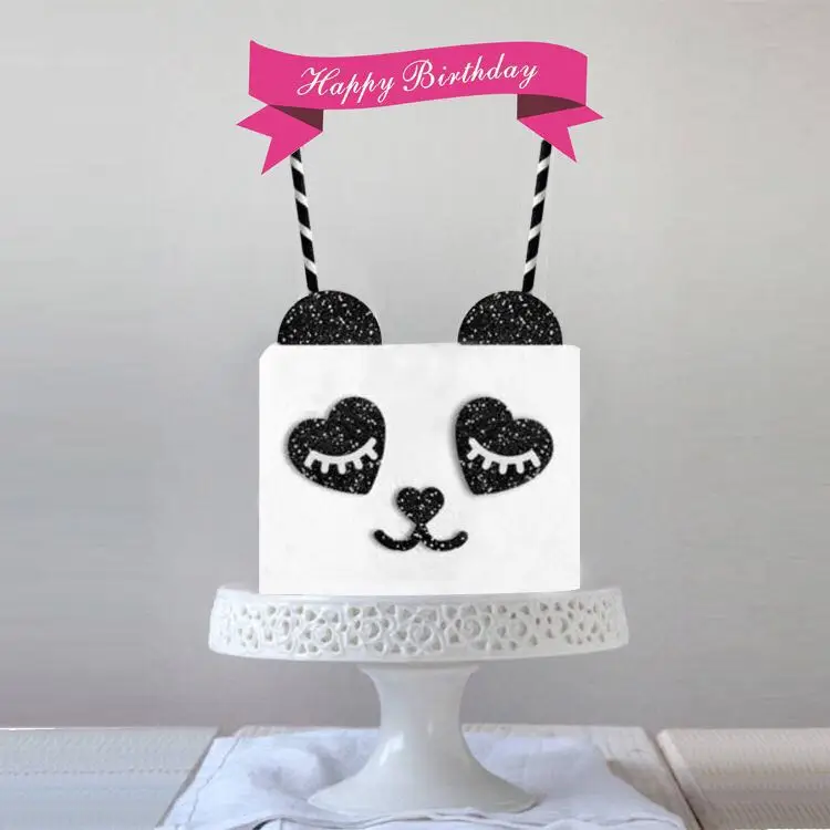 Omilut 24 шт. вечерние топперы для торта панда день рождения товары для украшения торта детский душ украшения принадлежности для детей