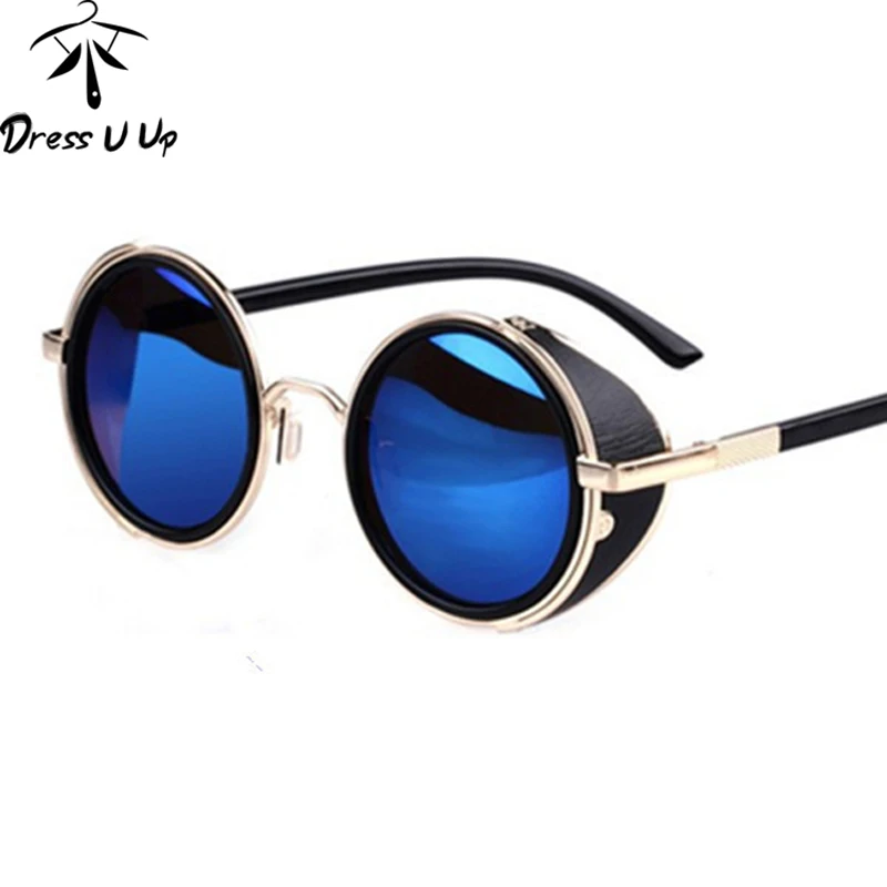 

DRESSUUP STEAMPUNK Retro COATING mens Vintage Round Sunglasses men women Brand Designer Sun Glasses Gafas Oculos De Sol Feminino