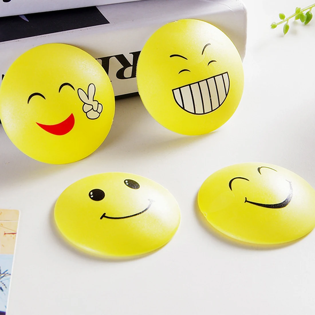 

3D Wall Stickers Rubber Door Handle Knob Emoji Crash Pad Wall Protector Self Adhesive Bumper Stickers