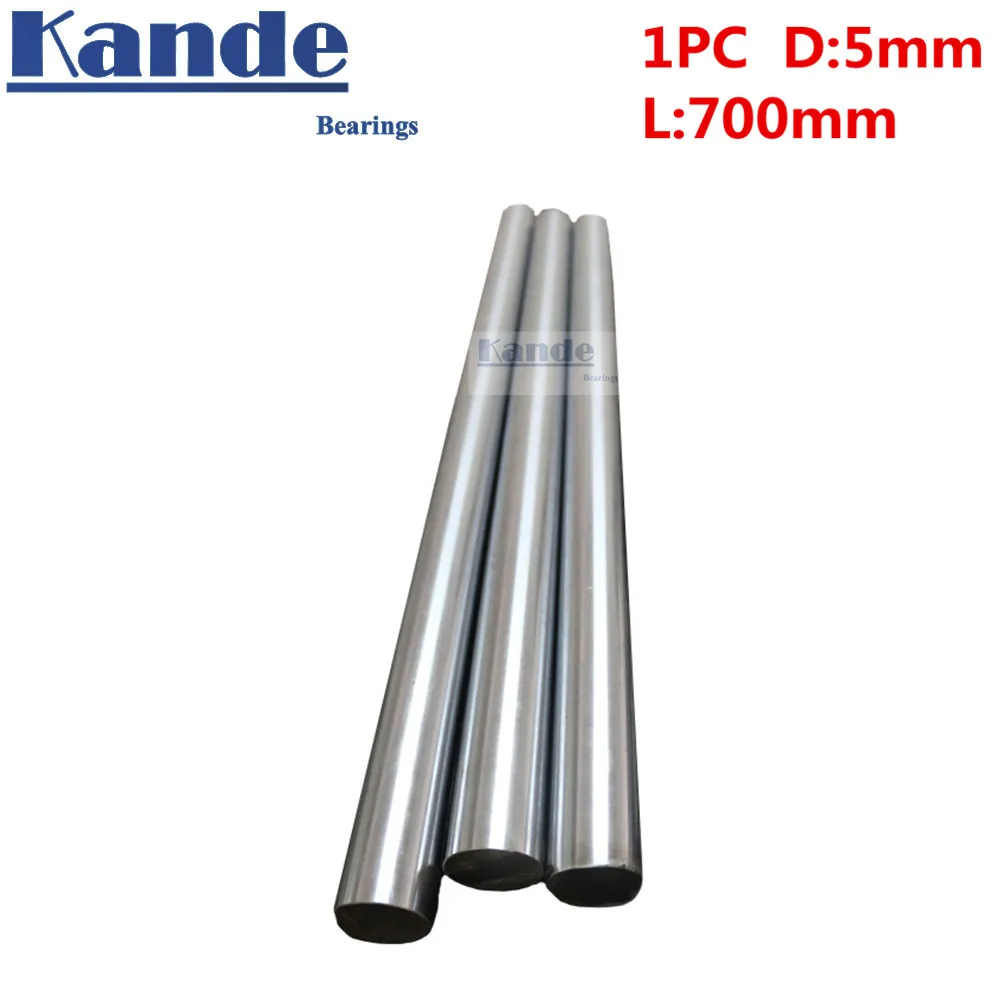 

Kande Bearings 1pc d: 5mm 3D printer rod shaft linear shaft chrome plated rod shaft CNC parts 650 700 800mm