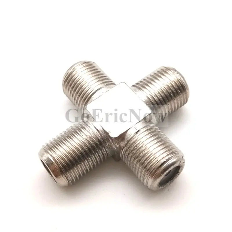 

1 pcs RF Coaxial F Female to Triple Female Plug jack 3 in 1 TV Plug T Type Antenna adapter Connector