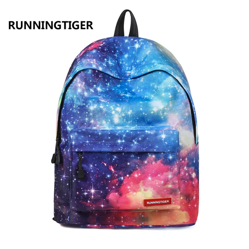 RUNNINGTIGER 2018 новые детские школьные ранцы Galaxy/Universe/рюкзак с космическим принтом для