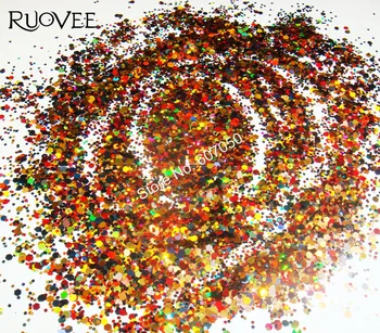 

056# Holographic Laser Colors Glitter Mixed Hexagon Paillette Spangle Powder Shape for for Nail Art Glitter Craft Decoration