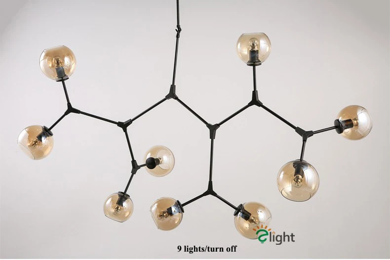 Современные maginc бобы LED Люстры Освещение блеск Стекло мяч Гостиная LED подвесная люстра огни Спальня висит свет