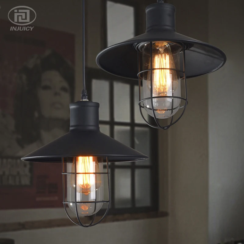 Здесь продается  Loft Vintage Edison Pendant Lamp Industrial American Style Pendant Light Iron Cage Coffee Shop Restaurant Glass Hanging Lamp  Свет и освещение