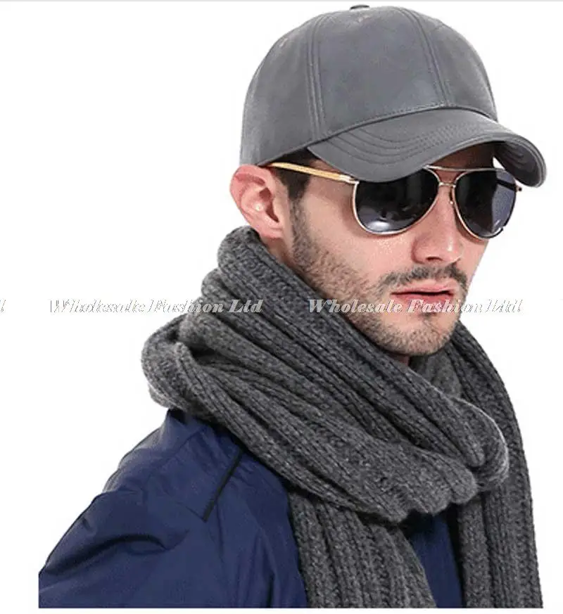 Wholesale 3pcs Mens Brand PU Baseball Caps Fashion Solid Black Faux