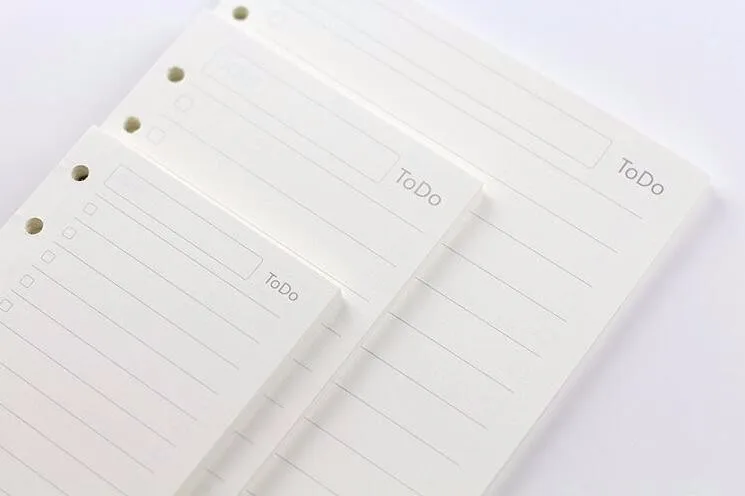 A5/A6 черная и Wahite спираль блокнот наполнитель бумага для Filofax Диарио планировщик внутренние страницы сменного переплета книжная бумага