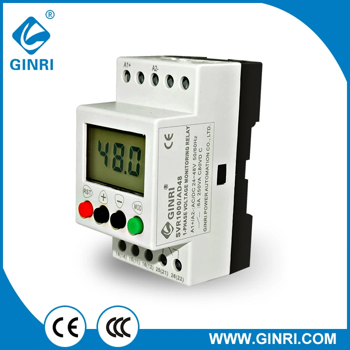 

SVR1000/AD48 LCD single-phase AC/DC 24~48V Overvoltage/Undervoltage Monitoring Relays