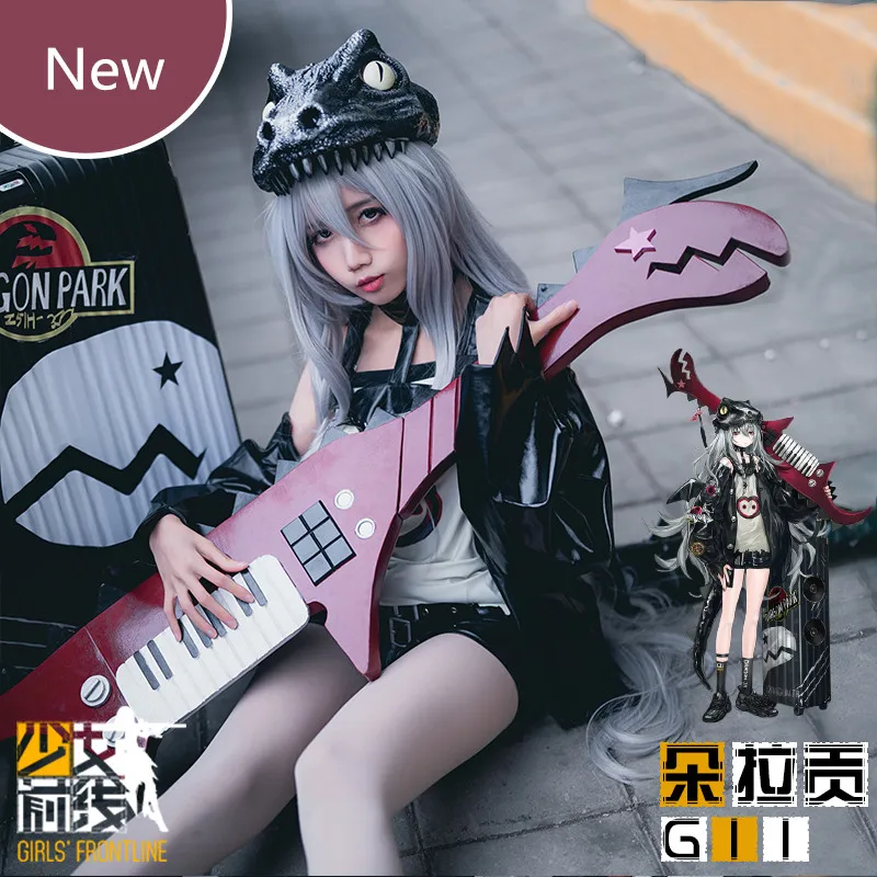 Аниме! Женский боевой костюм G11 Jr. Rock Skin Готическая униформа из искусственной кожи