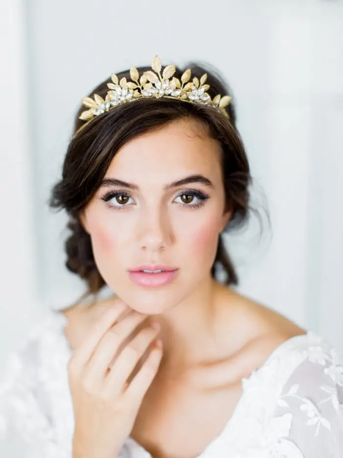 

2019 Spring Summer New Trends Forecast CAMELLIA Boho Headpiece with Leaves and Crystals