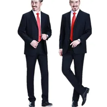 Костюм для мужчин среднего возраста, деловой профессиональный костюм, костюмы высокого качества, Свадебный костюм на заказ(куртка+ брюки