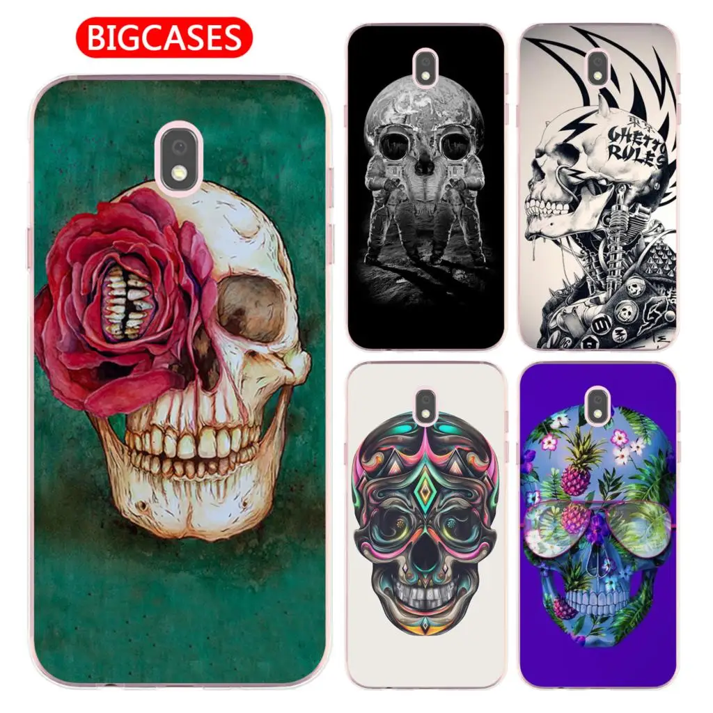 

For Samsung Galaxy J7 2017 Case 5.5" J730 EU Version Soft TPU Silicone Cute Color Glasses Rose Flower Skull Painted Phone Cover