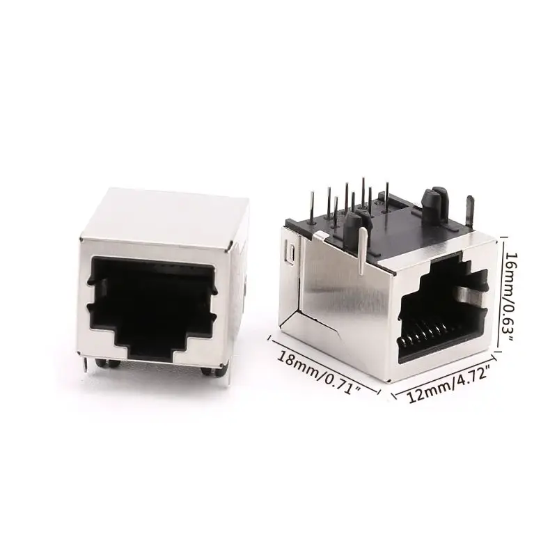 

10pcs 8P8C RJ45 Connectors Single Port 8Pin PCB Mount Female Socket Connector For Ethernet Network