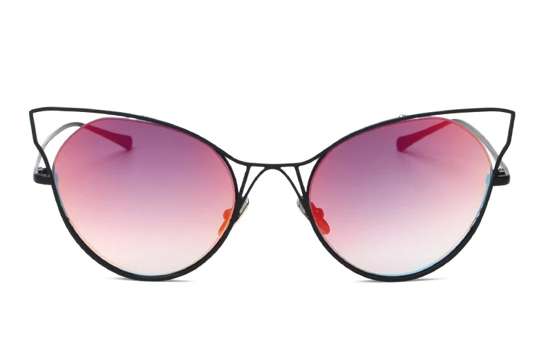 SOJOS роскошный бренд кошачий глаз металлическая полая рама солнцезащитные очки женские солнцезащитные очки для вечеринок сексуальные очки в форме "кошачий глаз" модный дизайнер 1041 - Цвет линз: SJ1041C6