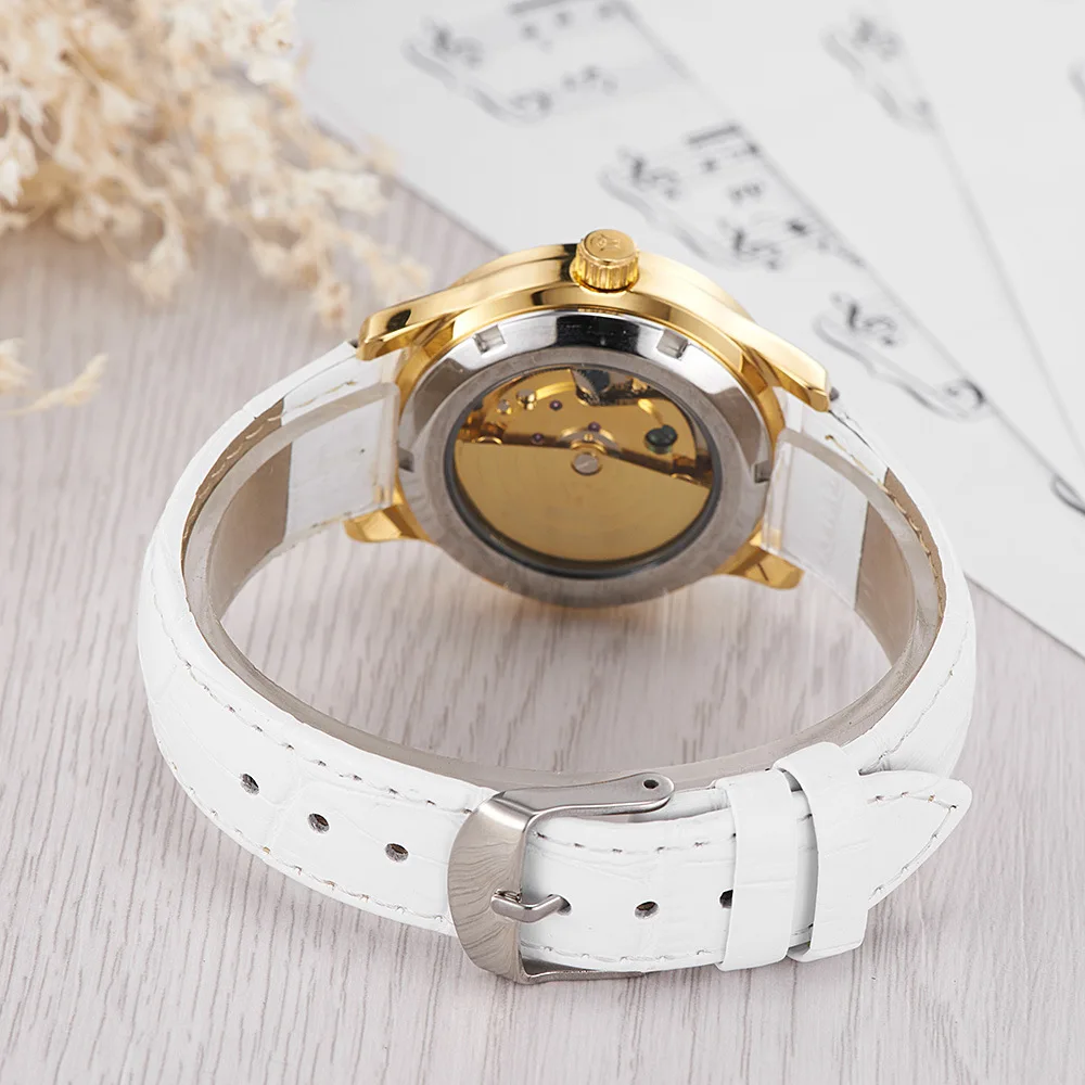 Элитный бренд, механические часы для женщин автоматические водонепроницаемые женские часы со скелетом модные кожаные Наручные Часы повседневные лучшие подарки