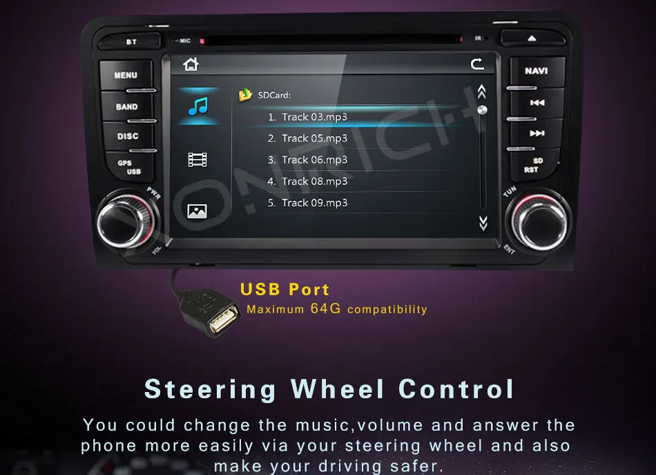 Perfect 2 din AutoRadio Car DVD Player head unit For Audi A3 8P 2003-2012 S3 2006-2012 RS3 Sportback Multimedia GPS Navigation Stereo BT 6