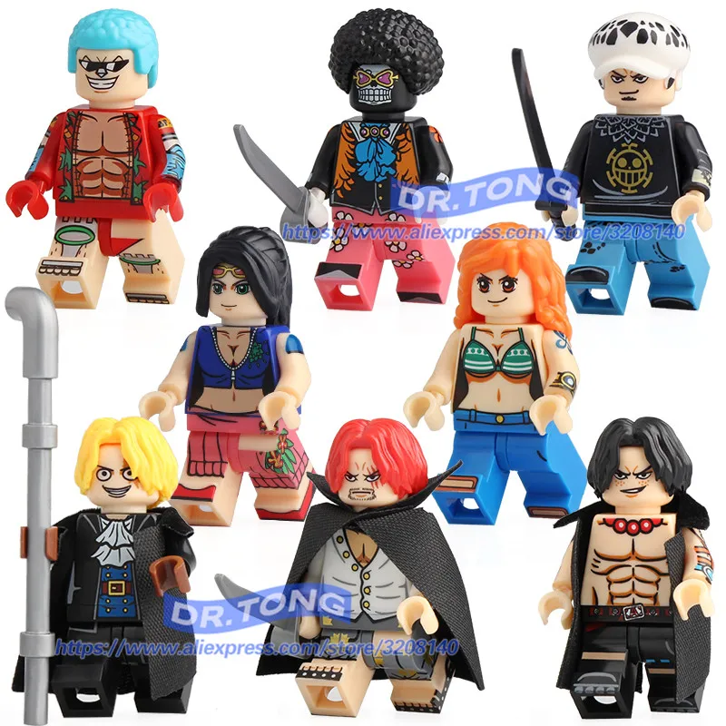 

Single Sale ONE PIECE Legoingly Figure Robin BrooK Ace Nami Shanks FRANKY Action Building Blocks Models Bricks Toys Child Gifts