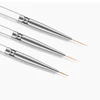 3Pcs/set Kolinsky Nail Art Brush Crystal Acrylic Thin Liner Drawing Pen Painting Stripes Flower 2 side Nail Art Manicure Tools ► Photo 3/6