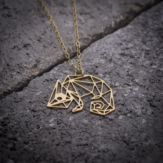 

New Geometric lizard Charm Chameleon Necklace Women Stainless Steel Jewelry Accept Drop Shipping YP6396