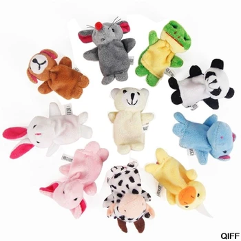 

10Pcs Cartoon Animal Finger Puppets Set Mini Plush Baby Boys Girls Story Telling Hand Cloth Doll Educational Toys May06