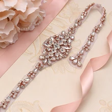 MissRDress алмаз свадебный пояс розовое золото Лента Свадебная со стразами пояс невесты для Свадебные Вечерние платья YS868