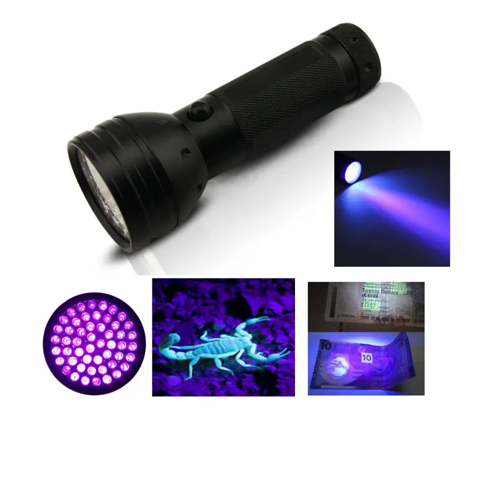 NEW Uv Led Flashlight 51 Leds 395nm Ultra Violet Flash Lamp Torch Light Lamp Black Brightness Flashlight Torch Lamp