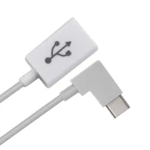 CABLECC прямоугольный 90 градусов USB-C type-C к USB 2,0 Женский OTG кабель для сотового телефона планшета и ноутбука Белый