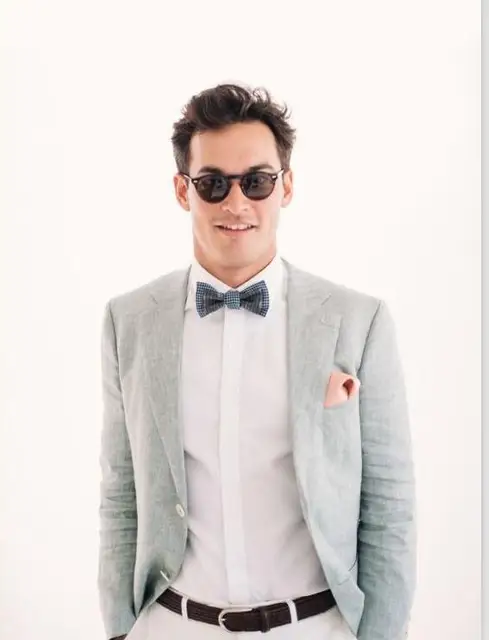 Latest Coat Pant Designs Light Grey Linen Suits Wedding Style Men