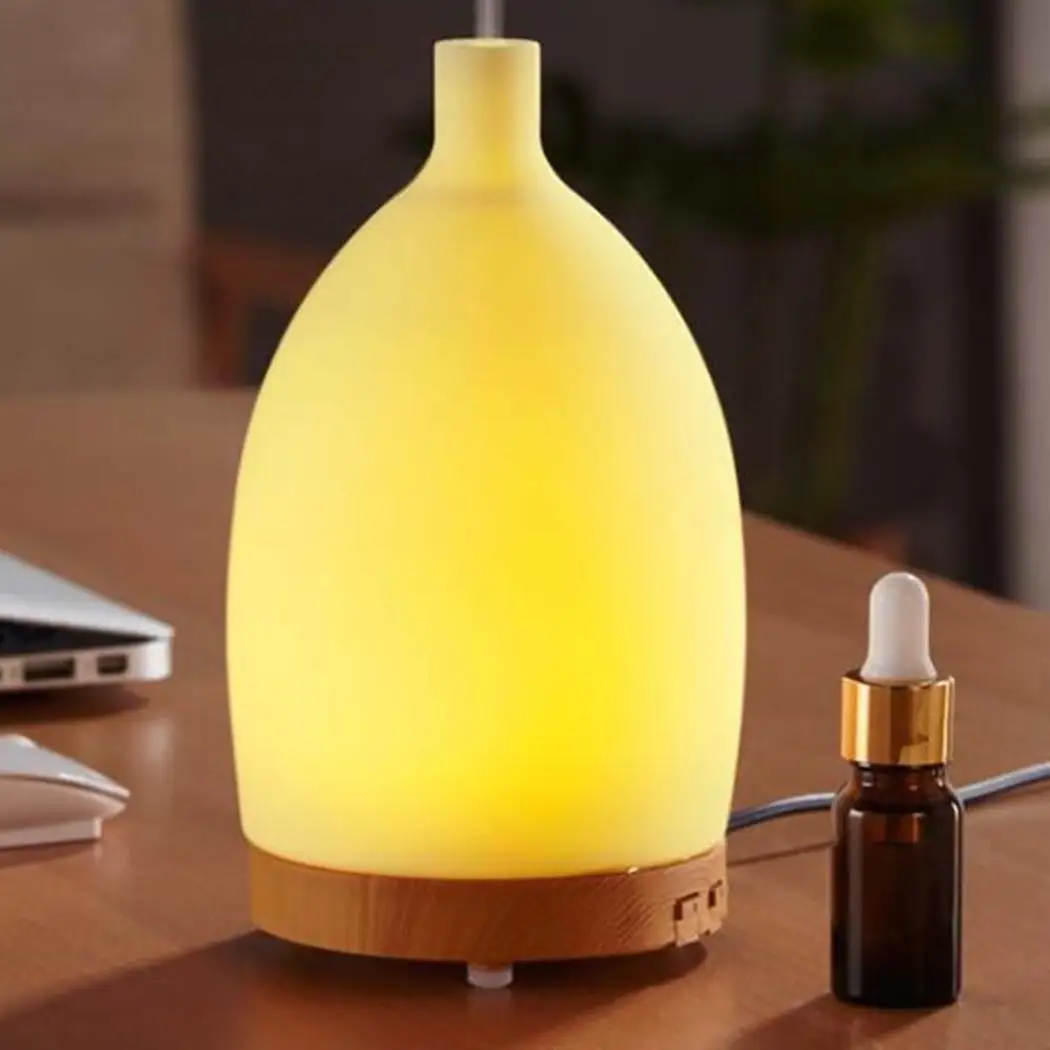 

90ml Ultrasonic Air Humidifier Aroma Essential Oil Diffuser Adapter Humidifier Mute Mist Fogger Maker Creative LED Llight Yellow